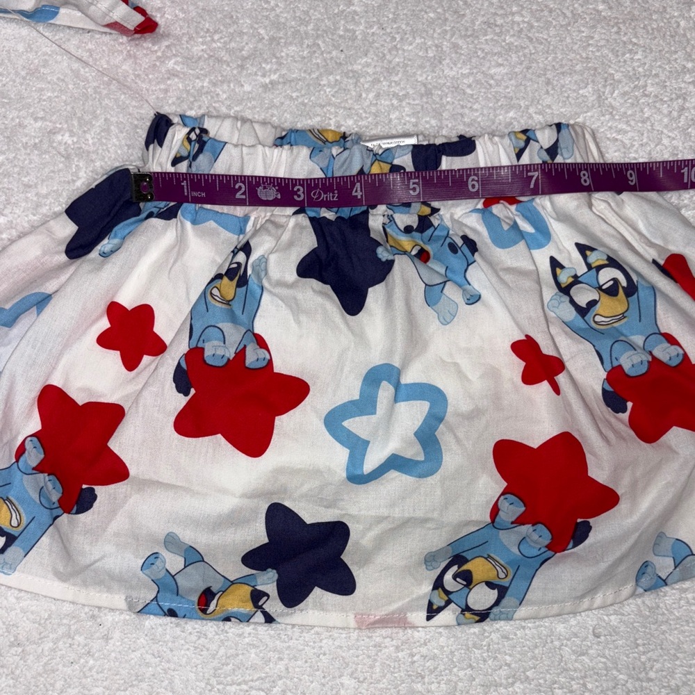 Bluey Americana July 4 Star Print Matching skort and top Set nwt 18m - Picture 5 of 11